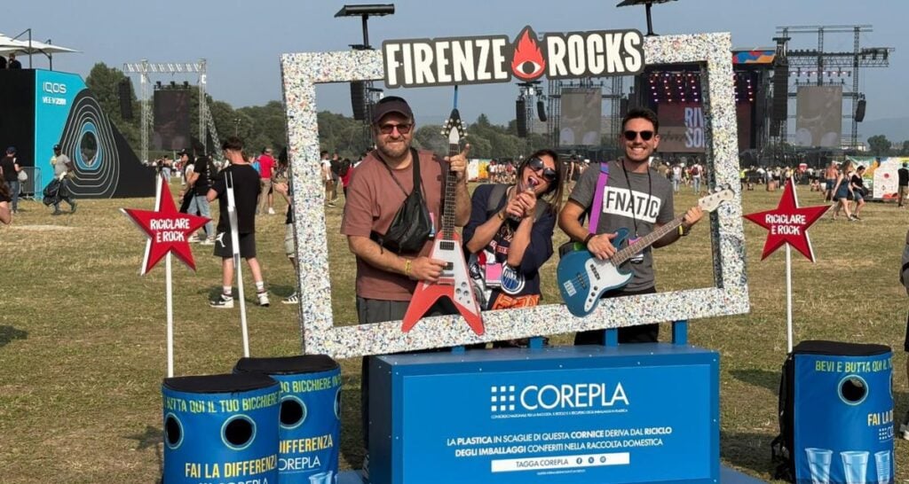 COREPLA partner di Firenze Rocks con installazioni a tema riciclo e attività di raccolta bicchieri e bottiglie