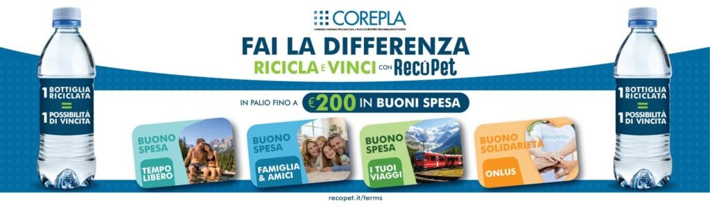 Immagine promozionale dell'iniziativa RecoPet di Corepla